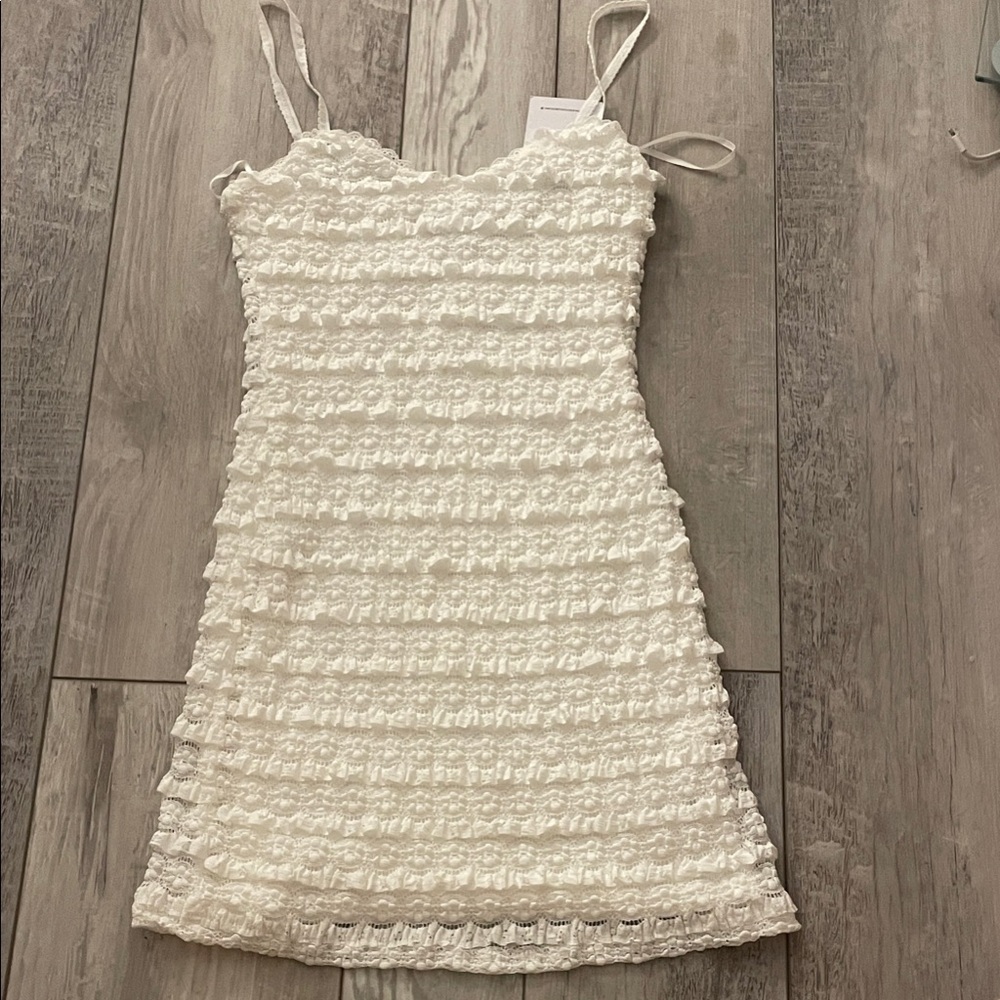 Princess Polly White Textured Dress